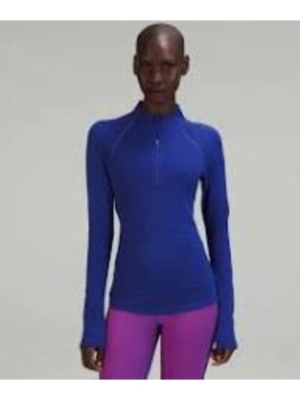 Lululemon Ventscape Women's Blue Long Sleeve Half Zip Top Size 6 Skim Body